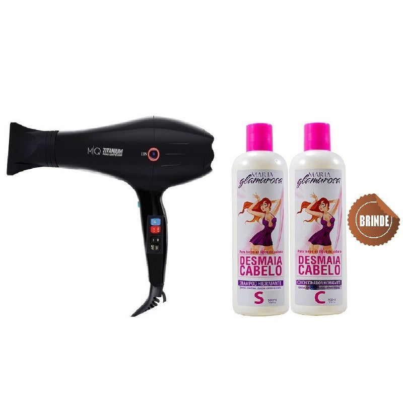 Secador Pelo Titanio Turbo Compresor 127v Mq + Regalo