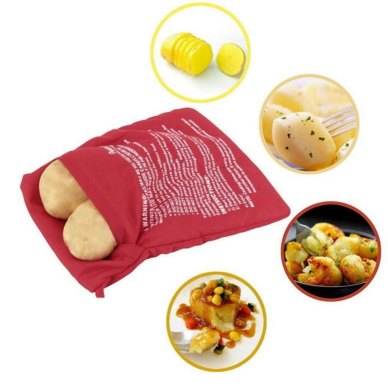 Kit 2 Saco Para Assar  Cozinhar  Batata Microondas 4 Batatas