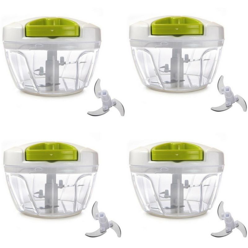 Kit 4 Mini Robot De Cocina Manual 3 Cuchillas C/ Nf