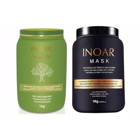 Inoar Mascarilla Mascarilla 1kg + Inoar Mascarilla Aceite De Argán 1kg 