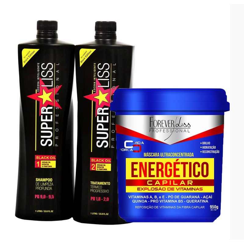 Superliss Black Treatment 1l + Forever Liss Energetic 1kg