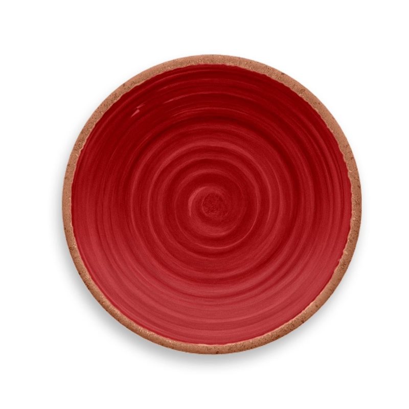 Rustic Tarhong Round Melamine Red Dinner Plate