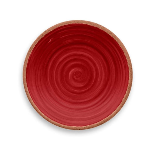 Kit 6 Rustic Dinner Plates Tarhong Melamine Red