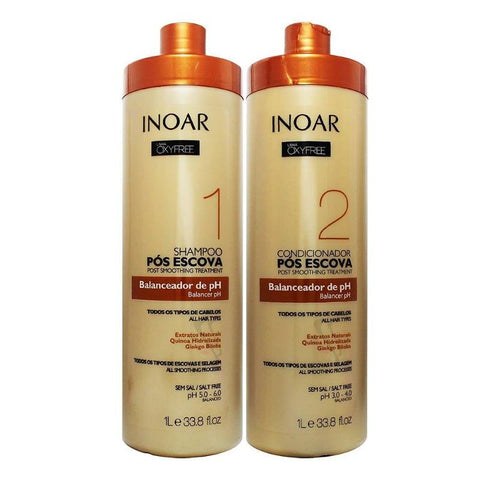 Inoar Oxyfree Post Brush Kit Champú Y Acondicionador 1l