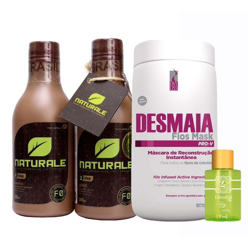 Naturale Escova Progressiva Orgânica 300ml+ Desmaia Fios 1kg