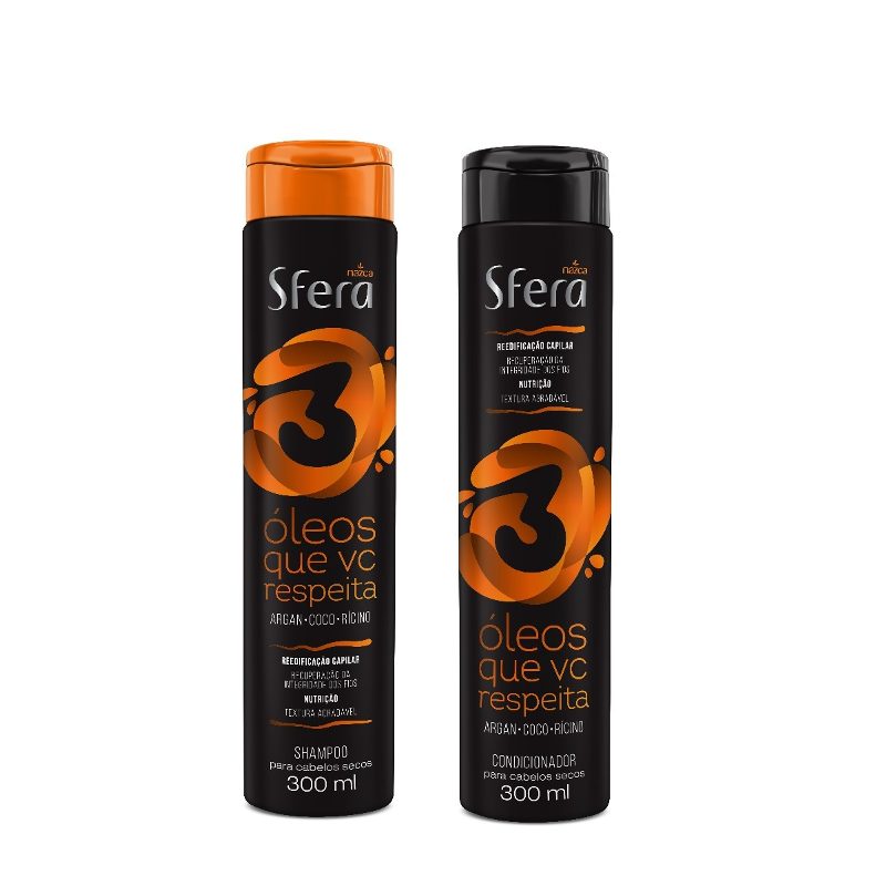 Sfera Shampoo and Conditioner Kit 3 Argan Coconut Castor Oils