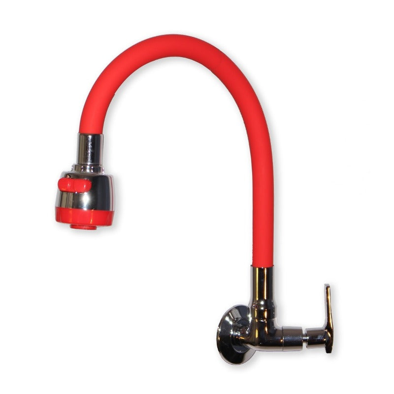 Gourmet Red Kitchen Wall Faucet 1/4 Turn Shank