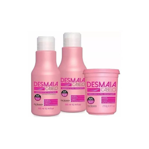 Kit Desmaia Cabelo For Beauty - Shamp/ Leave-in/ Mask