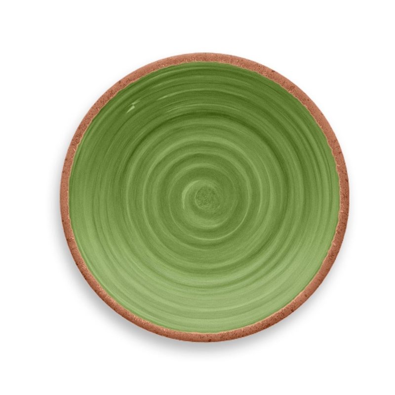 Kit 12 Rustic Dinner Plates Tarhong Melamine Green