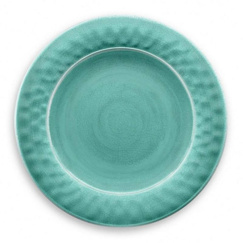Kit 4 Turquoise Cracked Melamine Dinner Plate 27cm