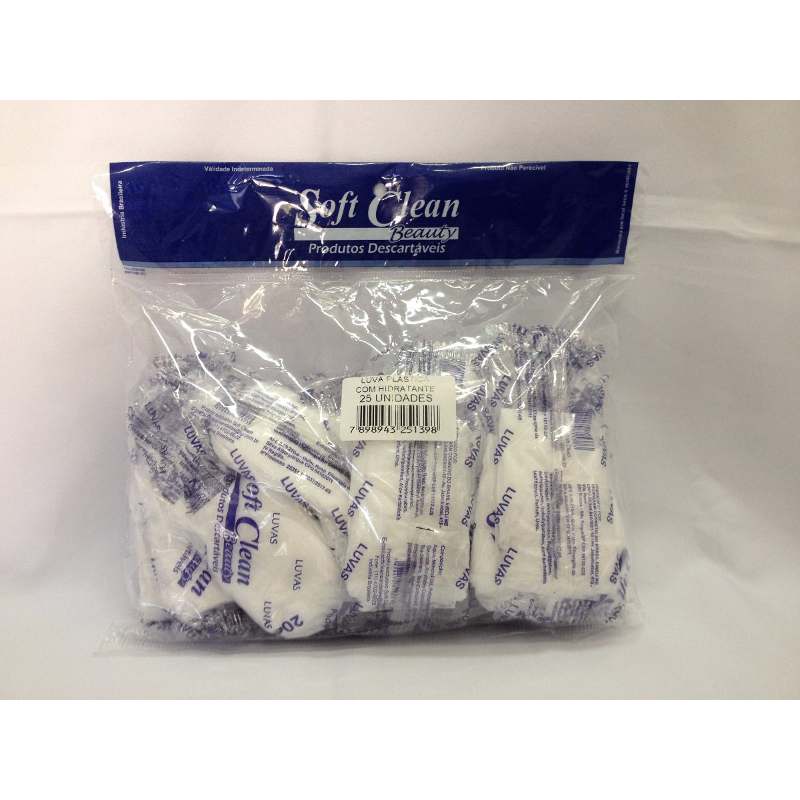 Soft Clean Beauty Plastic Glove With Moisturizer - 25 Units 