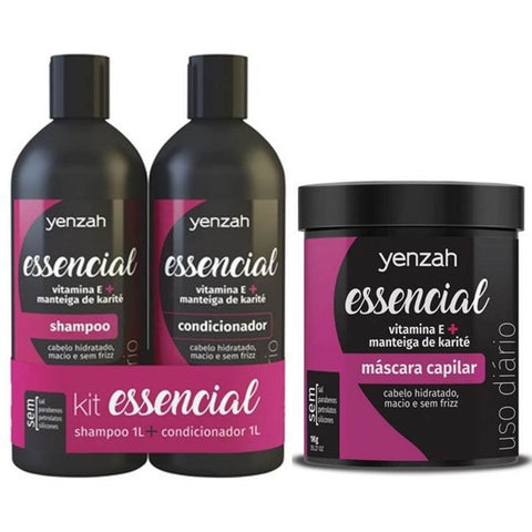 Yenzah Essential Shampoo Conditioner Kit 2x1l Mask 1kg