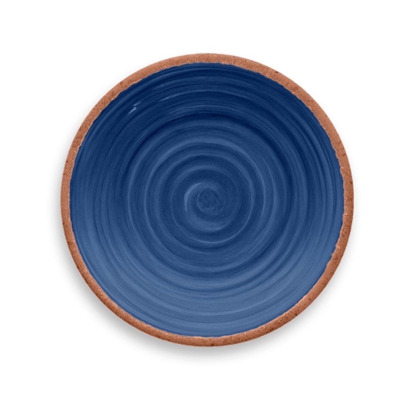 Kit 4 Rustic Tarhong Melamine Blue Dessert Plates