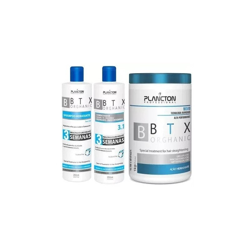 Plancton Kit Botox Organic Shampoo, Conditioner and Straightener