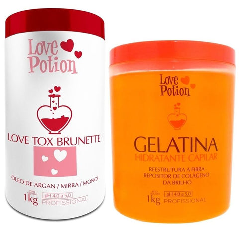 Love Potion Moisturizing Gelatin 1kg+love Tox Brunette +toast