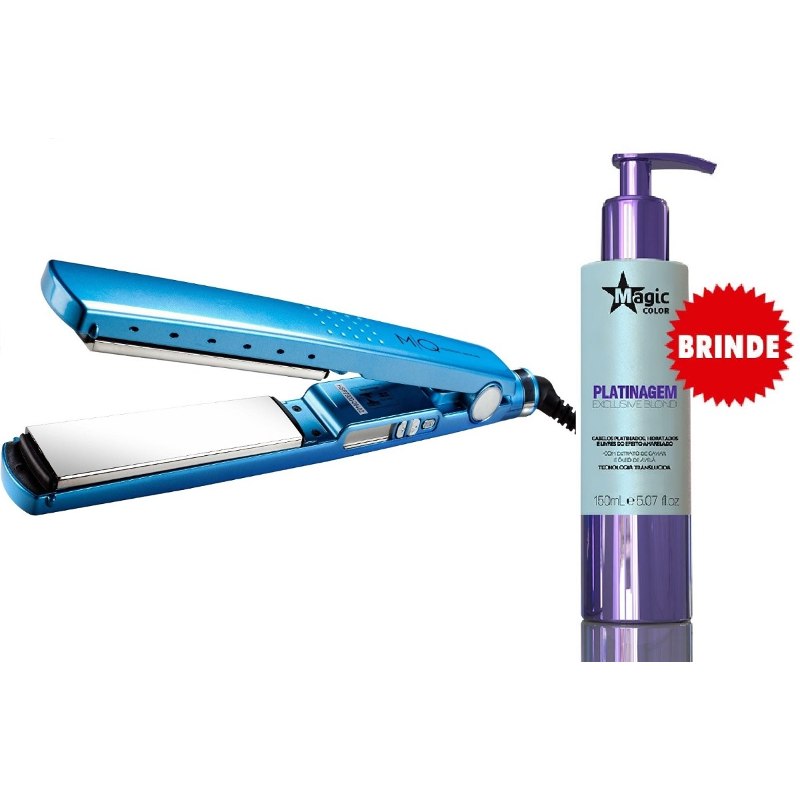 Blue Titanium Straightener 7900 Bivolt Mq Hair + Gift