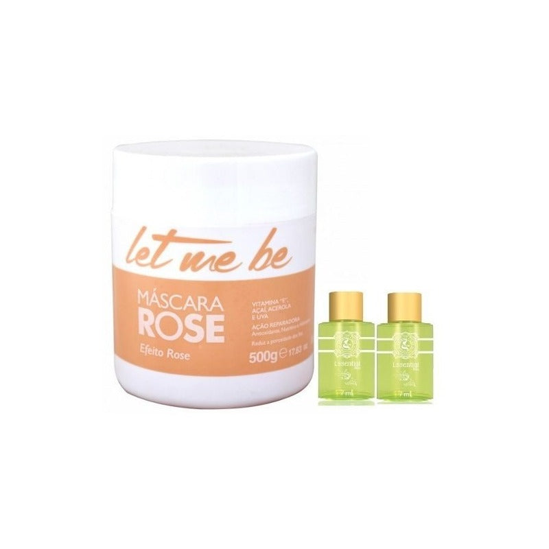 Let Me Be Máscara Efeito Rose Ação Reparadora 500g + 2 Óleos