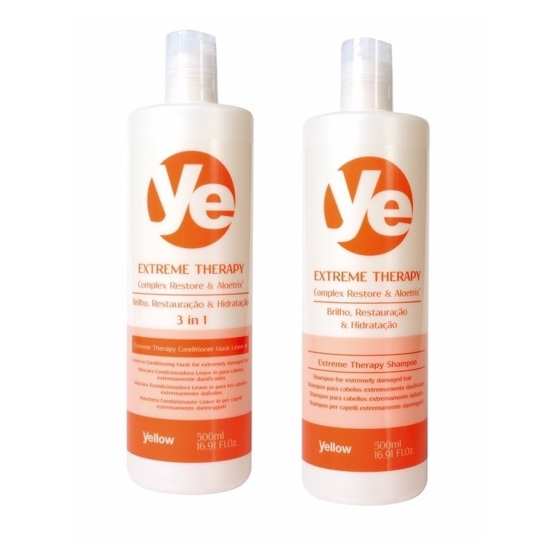 Yellow Alfaparf Extreme Therapy Shampoo and Conditioner Kit