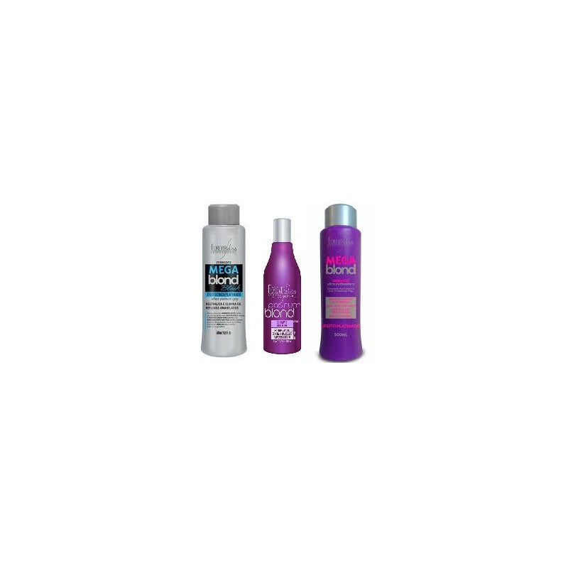 Kit=1 Mega Blond Roxo+1 Mega Blond Black+1 Shampoo Platinum