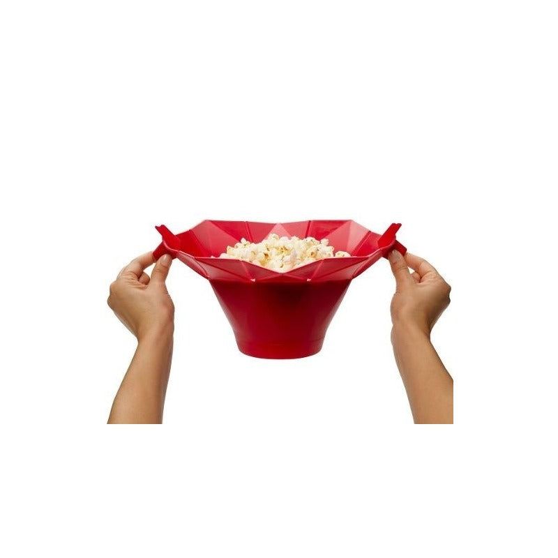 Red Silicone Foldable Microwave Popcorn Maker