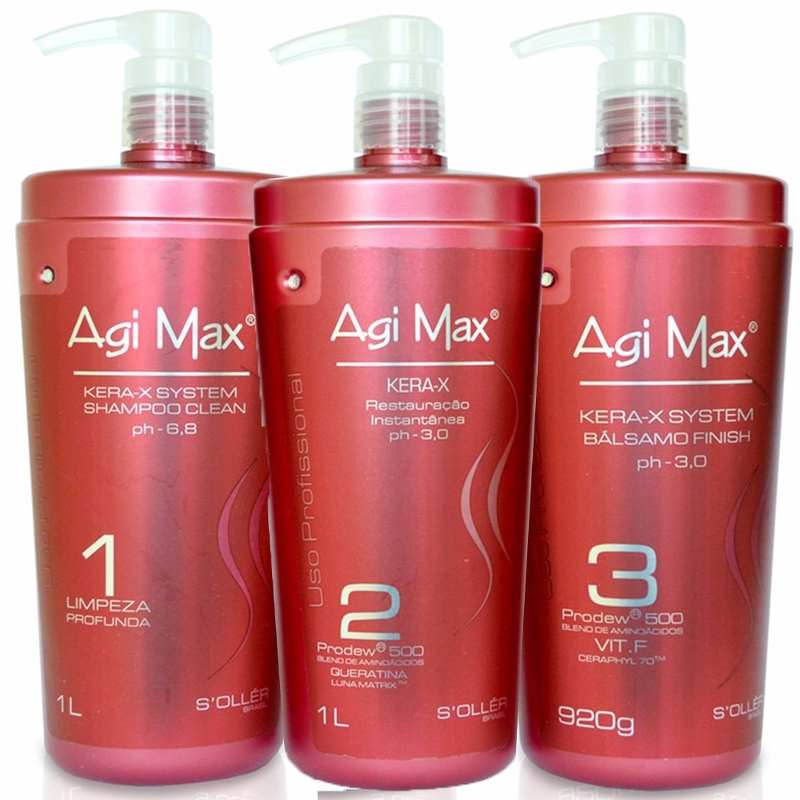 Agimax Red Kera-x Progressive Brush Kit 1000ml + Gift