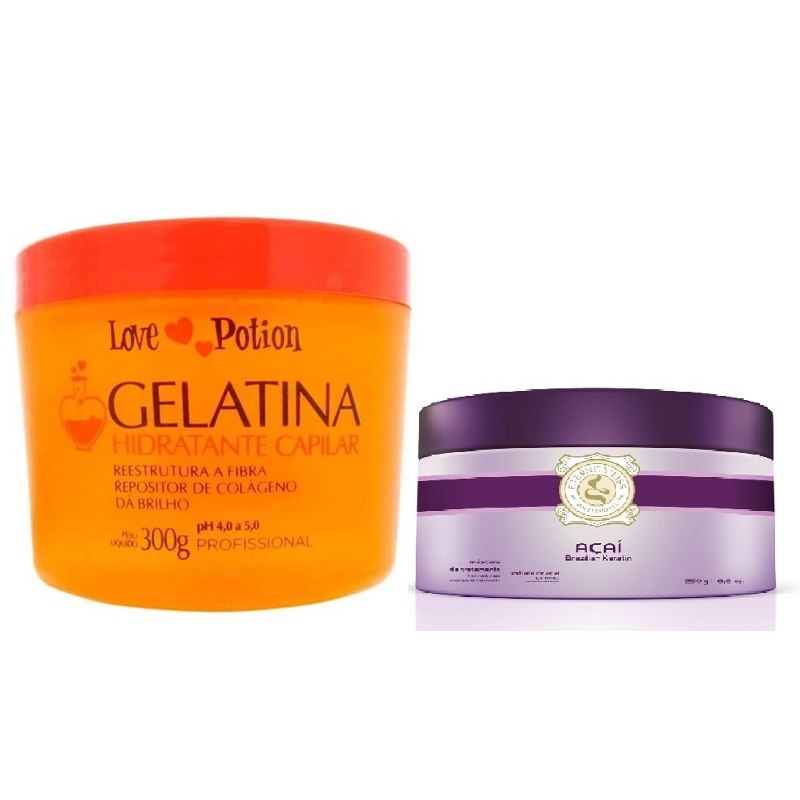 Love Potion Gelatina Hidratante Capilar 300g + Mascara Açai